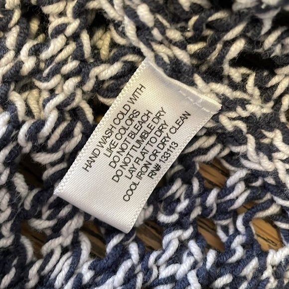 Open Knit Sweater Black White Pullover Long Sleeve Lightweight  Boho - Picture 5 of 7